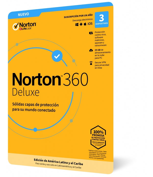 NORTON 360 DELUXE / TOTAL SECURITY / 3 DISPOSITIVOS / 1 AñO (CAJA)