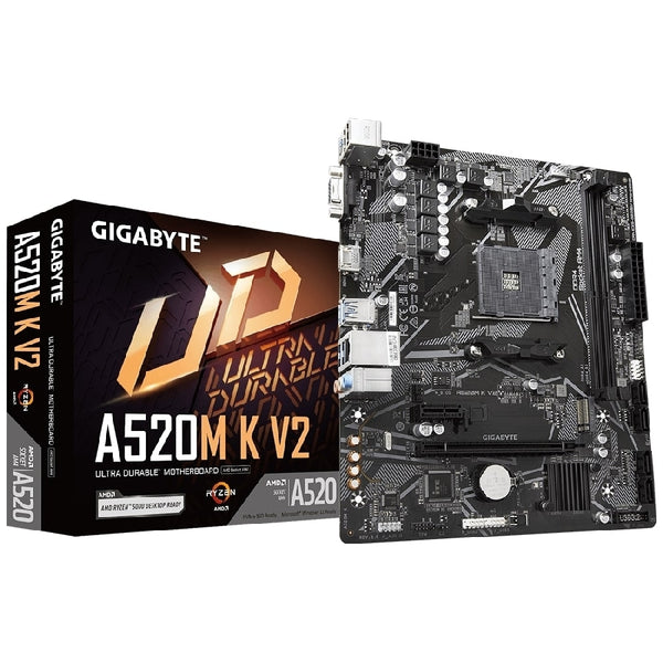 MB GIGABYTE A520 AMD S-AM4 3A GEN/2XDDR4 3200/HDMI/DVI/VGA/4XUSB 3.2/M.2/MICRO ATX/GAMA BASICA