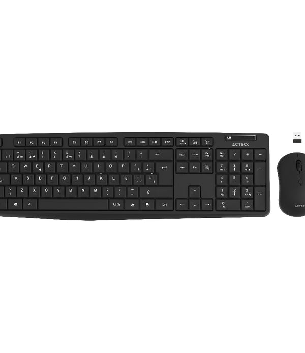 KIT ACTECK CREATOR MK440 / TECLADO Y MOUSE / INALAMBRICO / RECEPTOR USB / 105 TECLAS / OPTICO / 1000 DPI / NEGRO / AC-931755