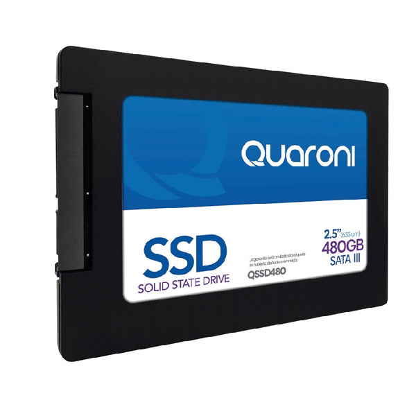 UNIDAD DE ESTADO SOLIDO SSD QUARONI 2.5 480GB SATA3 6GB/S 7MM LECT 530MB/S ESCRIT 470MB/S