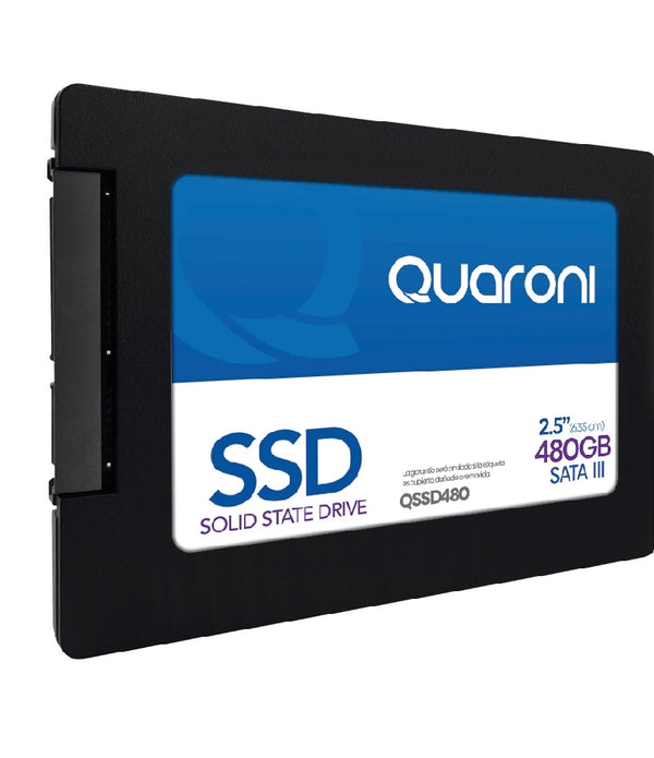 UNIDAD DE ESTADO SOLIDO SSD QUARONI 2.5 480GB SATA3 6GB/S 7MM LECT 530MB/S ESCRIT 470MB/S