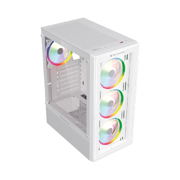 GABINETE GAMER BALAM RUSH DRAGONFLY PERFORM CRYSTAL GM590CW / MEDIA TORRE / ATX, MICRO ATX, MINI ITX / INCLUYE VENTILADOR ARGB / PANEL CRISTAL TEMPLADO / METAL / BLANCO / BR-935975