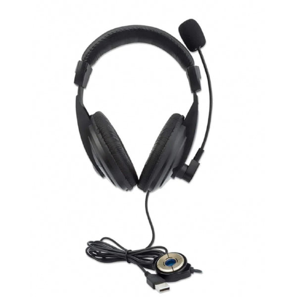 AUDIFONOS DIADEMA, MANHATTAN,179843, USB MEDIANO, CONTROL INTEGRADO