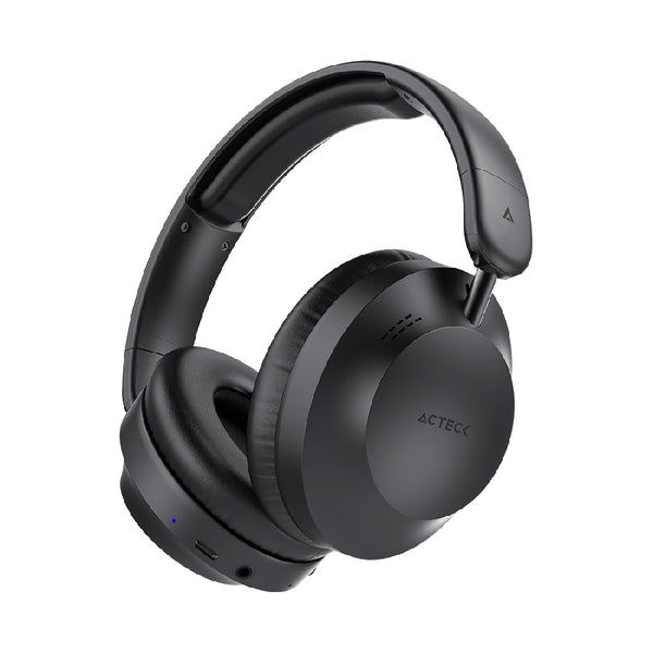 AUDIFONOS ACTECK TRITON PRO HP636 / DIADEMA / INALAMBRICOS / BT 5.4 - AUX 3.5 MM / MICROFONO OMNIDIRECCIONAL / BATERIA 30 HRS / CANCELACION DE RUIDO / ULTRALIGEROS / 20 HZ -20 KHZ / NEGRO / AC-940924