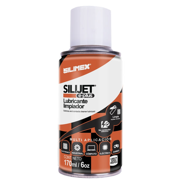 AEROSOL LIMPIADOR | SILIMEX | SILI JET E-PLUS 170 ML | LIMPIEZA Y LUBRICACION PARA COMPONENTES Y MECANISMO ELECTRONICOS | NO CONDUCTOR DIELECTRICO