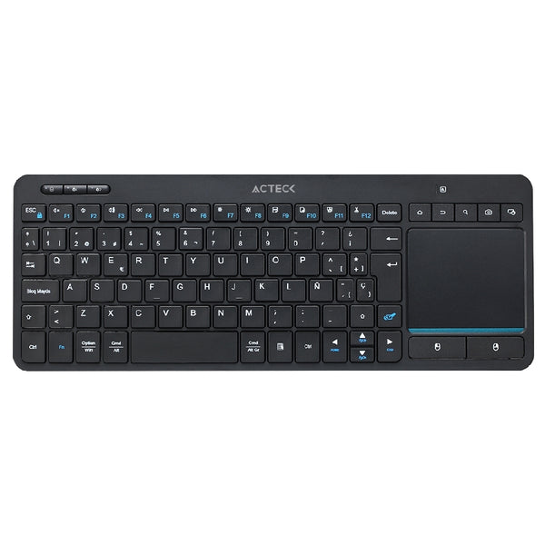 TECLADO ACTECK INSPIRE SMART TI707 / INALAMBRICO / MULTIDISPOSITIVO / DONGLE USB 2 BLUETOOTH / ESPAÑOL / 88 TECLAS TOUCHPAD MULTIMEDIA / WIN MAC ANDROID / NEGRO / AC-939621