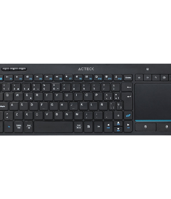 TECLADO ACTECK INSPIRE SMART TI707 / INALAMBRICO / MULTIDISPOSITIVO / DONGLE USB 2 BLUETOOTH / ESPAÑOL / 88 TECLAS TOUCHPAD MULTIMEDIA / WIN MAC ANDROID / NEGRO / AC-939621