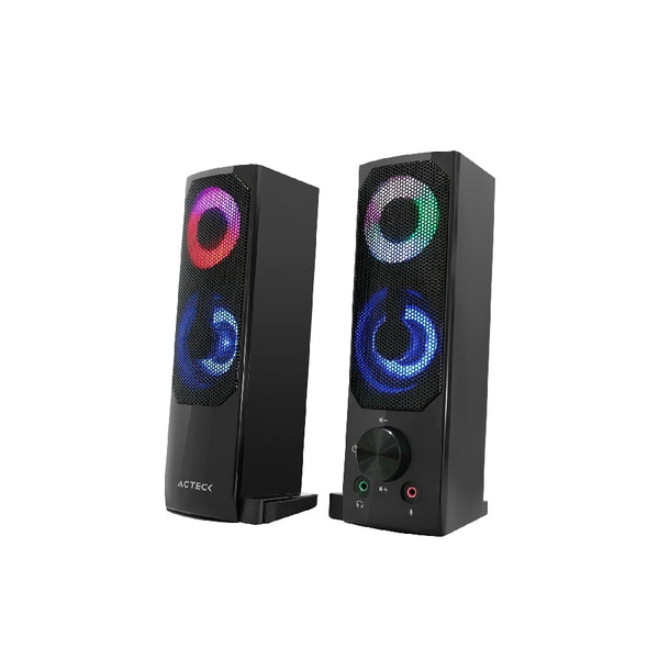 BOCINAS ACTECK ELANT BRICK AS450 / ALAMBRICA / 6 W RMS / USB - 3.5MM / ILUMINACION LED / SONIDO ESTEREO / NEGRO / AC-935258