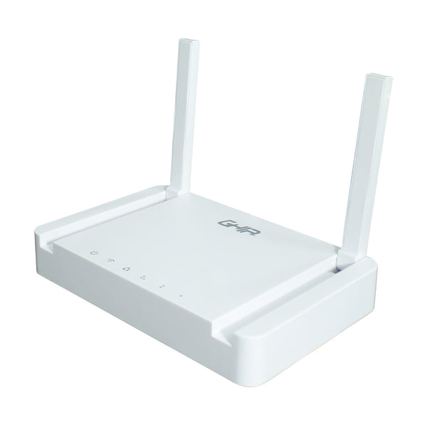 ROUTER INALAMBRICO GHIA COMPACTO 300MBPS 802.11N/G/B MULTIMODO ACCESS POINT REPETIDOR WISP 3 PUERTOS LAN 10/100 1 PUERTO WAN 10/100 2 ANTENAS FIJAS EXTERNAS 5DBI