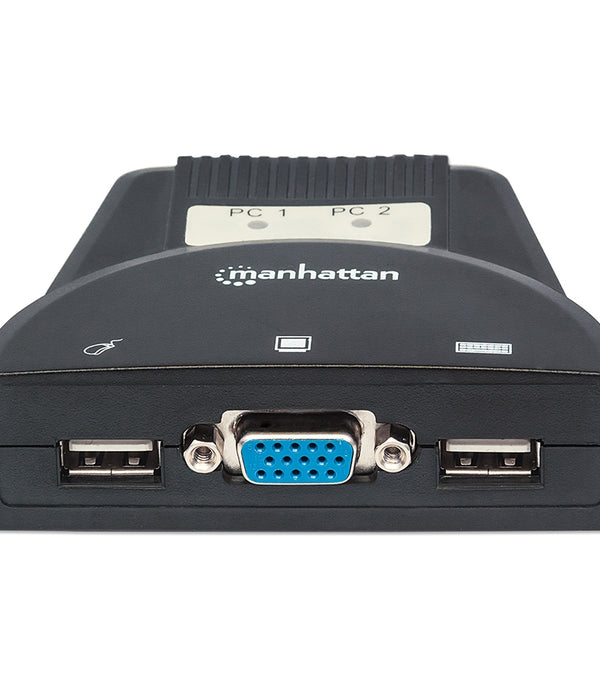 MUX KVM ,MANHATTAN,151245,MINI USB 2:1 CON CABLES+AUDIO