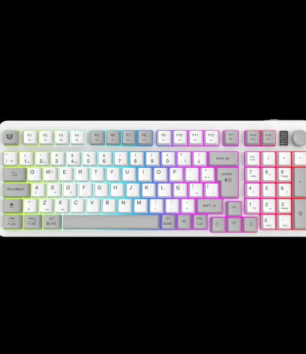 KIT GAMER BALAM RUSH SQUAD CONQUEST PRO KG525 / TECLADO Y MOUSE / DUAL / DONGLE USB - BT / ESPAÑOL / 97 TECLAS / RECARGABLE / ILUMINACION RGB / WIN / OPTICO / 7200 DPI AJUSTABLE / BLANCO / BR-940436