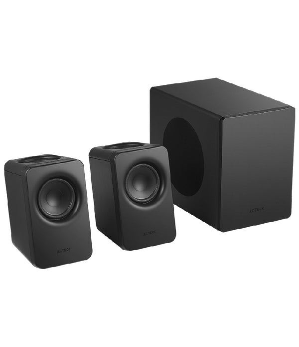 BOCINAS ACTECK DYNAMIC EXACT MINI S-PRO BS495 / RCA - USB 2.0 - 3.5 MM - BLUETOOTH 5.3 / 60 W / 300 HZ - 18 KHZ / 80 DB - 85 DB / SONIDO ENVOLVENTE Y POTENTE / SUBWOOFER / NEGRO / AC-940832