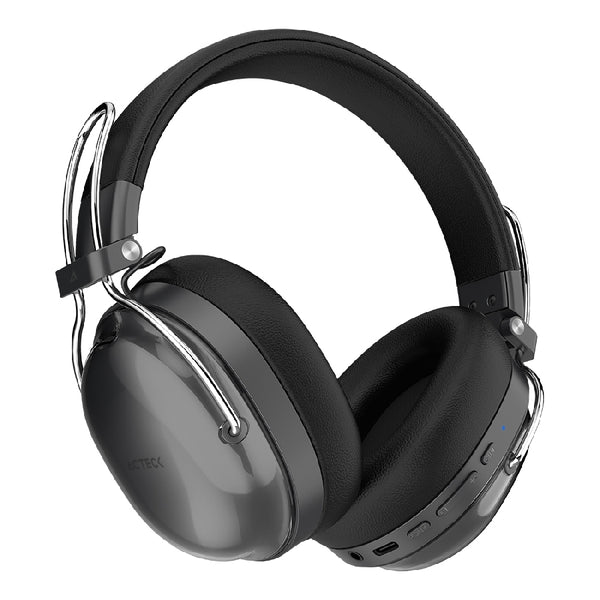 AUDIFONOS ACTECK LUXE PURE HP730 / DIADEMA / INALAMBRICOS BT 5.4 / BATERIA 75 HRS / 20 HZ A 20 KHZ / CANCELACION ACTIVA DE RUIDO / MICROFONO OMNIDIRECCIONAL / MEMORY FOAM / NEGRO / AC-940870