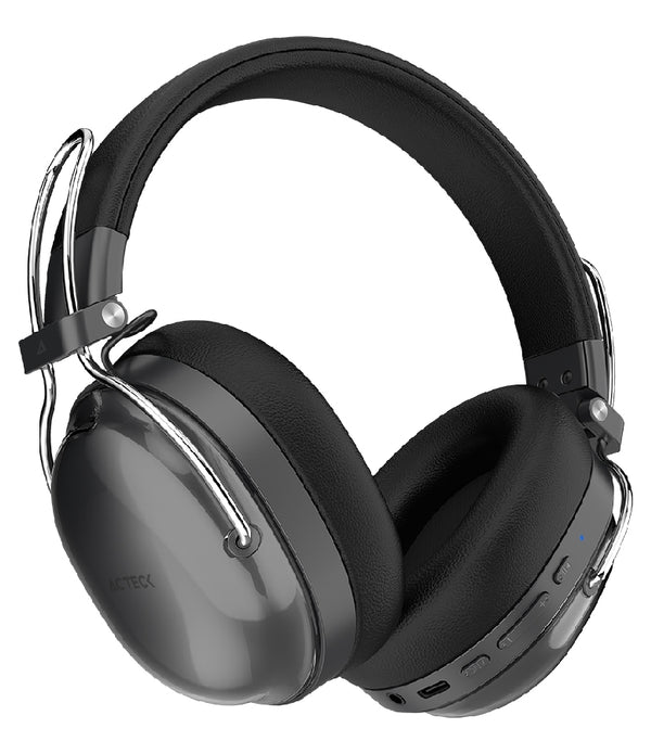 AUDIFONOS ACTECK LUXE PURE HP730 / DIADEMA / INALAMBRICOS BT 5.4 / BATERIA 75 HRS / 20 HZ A 20 KHZ / CANCELACION ACTIVA DE RUIDO / MICROFONO OMNIDIRECCIONAL / MEMORY FOAM / NEGRO / AC-940870