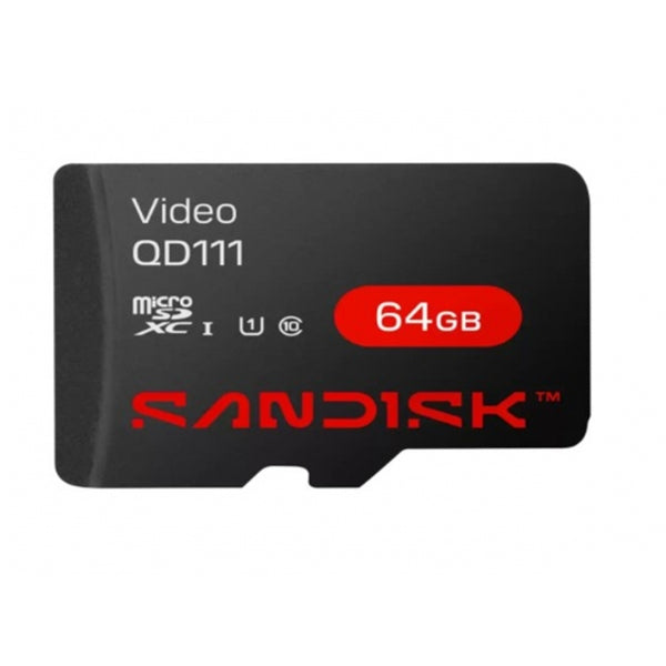 MEMORIA SANDISK VIDEO SC QD111 MICRO SDHC 64GB VIDEOVIGILANCIA 24/7 CLASE 10 U1 LECT 100MB/S ESC 20MB/S SDSDQAS4-064G-BP