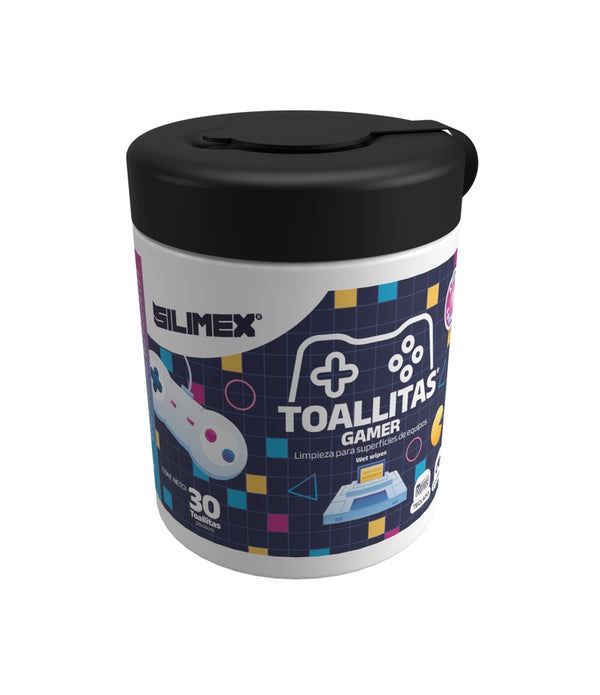 TOALLAS HUMEDAS  | SILIMEX | TOALLAS HUMEDAS GAMER 30 PZAS | 20X20CM | LIMPIEZA IMPECABLE PARA PANTALLAS Y PLÁSTICOS