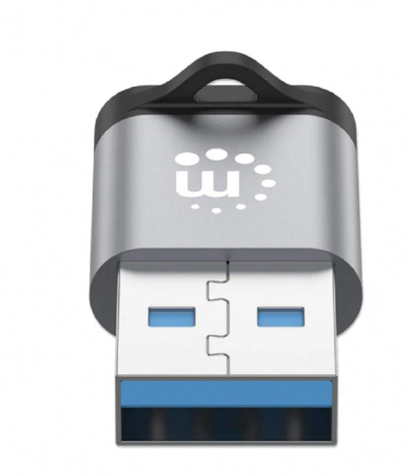 ADAPTADOR,MANHATTAN,356305, USB-C V3.2 GEN1, AM-CH, 5GBPS 3A, ALUMINIO GRIS ESPACIAL/NEGRO
