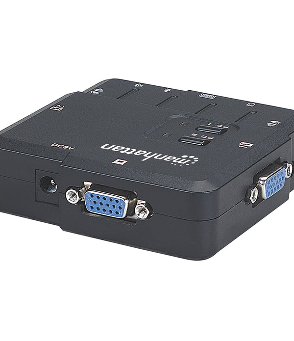 SWITCH KVM ,MANHATTAN,151252, DESKTOP USB 2:1 CON CABLES+AUDIO