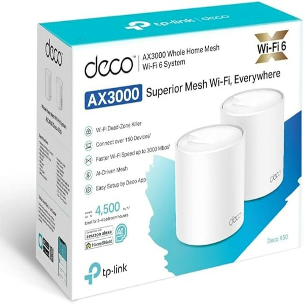 ROUTER | TP-LINK | DECO X10 (2-PACK) | MESH | WIFI 6 | AX1500 | 2 PUERTOS GIGABIT | CONECTA HASTA 120 DISPOSITIVOS
