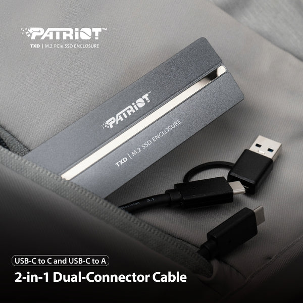 CARCASA PATRIOT TXD PV810 PARA SSD M.2 PCIE GEN 3X4 NVME 1.3 USB 3.2 USB TIPO C WINDOWS MAC OS LINUX ANDROID, (PV810UPNGM)