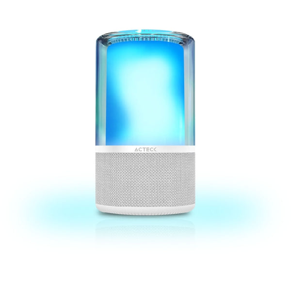BOCINA ACTECK GLEE PURE AP70 / INALAMBRICA / BLUETOOTH - CONEXION TWS 3.5 MM / SONIDO ESTEREO / 20 W / ILUMINACION LED / SUBWOOFER / BLANCO / AC-936392