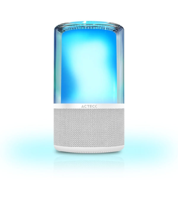 BOCINA ACTECK GLEE PURE AP70 / INALAMBRICA / BLUETOOTH - CONEXION TWS 3.5 MM / SONIDO ESTEREO / 20 W / ILUMINACION LED / SUBWOOFER / BLANCO / AC-936392