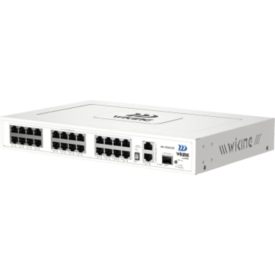 Switch PoE No Administrable / 24 Puertos 10/100 Mbps PoE / 2 Puertos Uplink Gigabit / 1 Ranura SFP 1000 Mbps / Presupuesto PoE 270 W / Hi-PoE 60 W