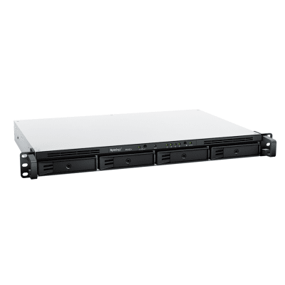 NAS Rack 1U / 4 Bahías SATA / Expansible a 8 Bahías / AMD Ryzen V1500B Quad-Core 2.2 GHz / DDR4 ECC 32 GB / 4x 1GbE / PCIe 3.0 / SSD NVMe / 2,100/1,000 Mbps Lectura/Escritura