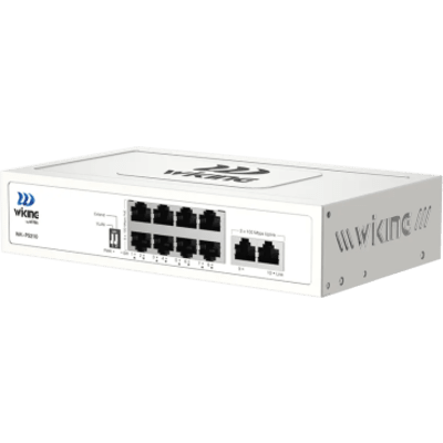 Switch PoE No Administrable / 8 Puertos 10/100 Mbps PoE af/at / 2 Puertos Uplink 10/100 Mbps / Presupuesto PoE 76 W / Alcance PoE 250 m (820.2 ft)