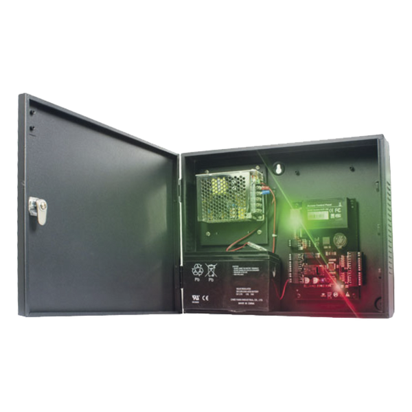 Panel de Control de Acceso / 4 Puertas / 30,000 Tarjetas / TCP-IP y RS485 / Fuente 12VCC 3A / Anti-Passback y Esclusamiento