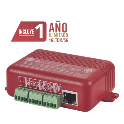 Comunicador Dual para Panel de Incendio / 4G LTE-M + Ethernet / 4 Entradas Contact-ID / 2 Salidas de Voltaje / UL 864 / CSFM 7300