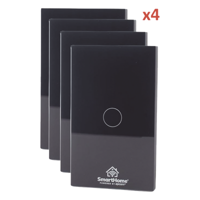 Kit de Apagadores Inteligentes WiFi / 3 Circuitos Independientes / 2.4 GHz / 800W por Canal / 100V-250V / Panel de Vidrio Templado 120mm x 72mm (4.72in x 2.83in)
