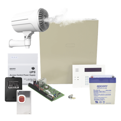 Panel de Alarma con Generador de Niebla / 150 m³ (5,297 ft³) en 10 s / 48 Zonas / Teclado Alfanumérico con Receptor Inalámbrico / Activación por Contacto Seco