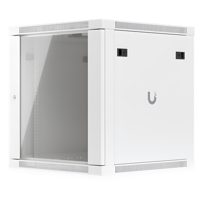 Gabinete Rack 12U / Montaje en Pared / Profundidad 600 mm / Puerta Vidrio Templado / Carga 80 kg (176 lb) / Ventilación Integrada