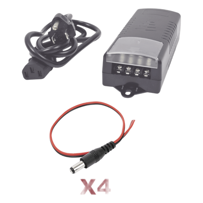 Kit de Fuente de Poder / 12 VCC / 5 A / 4 Salidas DC-Cord / 110-240 VCA / 0.43 x 0.16 x 0.10 pies