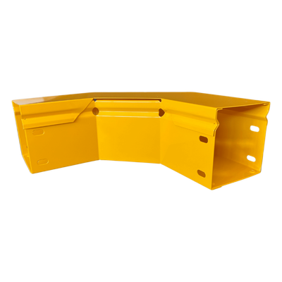 Curva Horizontal para Fibra Óptica / 90° / Aluminio 4" x 4" / Radio 8" / Epóxico Amarillo