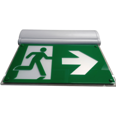 Señal de Salida de Emergencia / LED Edge-Lit / Pictograma Hombre Corriendo / Voltaje Universal 120-347 VAC / Autonomía 2 Horas / Carcasa 5VA