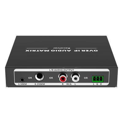 Receptor de Audio sobre IP / PCM 2.0 / Transmisión 120 m (393.7 ft) / Matriz 256x256 / Múltiples Interfaces Analógicas / Protección ESD / Bajo Consumo ≤2 W