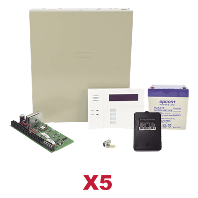 Kit de Paneles de Alarma Híbridos / 8 Zonas Cableadas Ampliables a 48 / Teclado con Receptor Inalámbrico / 3 Particiones / 254 Eventos