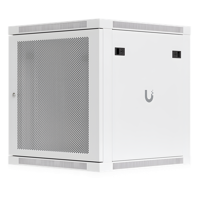 Gabinete Rack 12U / Montaje en Pared / Profundidad Ajustable 448-508 mm / Capacidad 80 kg / Ventilación Integrada / Puerta Perforada