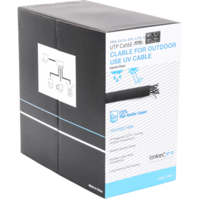 Cable UTP Cat6 / 24 AWG / 305 m (1000 ft) / Intemperie / PoE Extendido / 100% Cobre