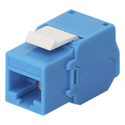 Módulo Jack Keystone / Cat6A / Toolless / Terminación 180° / RJ45 / Sin Blindaje / 1 Puerto