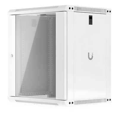 Gabinete Rack 12U / Montaje en Pared / 550 x 450 mm / Puerta de Vidrio Templado / Ventilación Integrada / Capacidad 50 kg