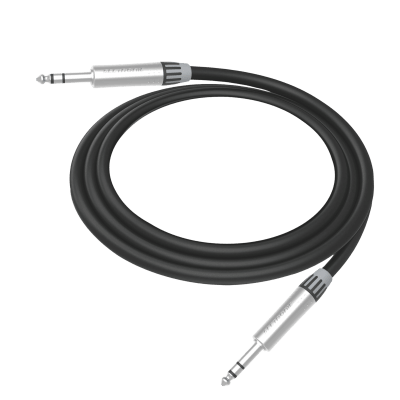 Cable de Audio / Plug 1/4 in a Plug 1/4 in Stereo / 5 m (16.4 ft) / Conectores Cromados / Blindado