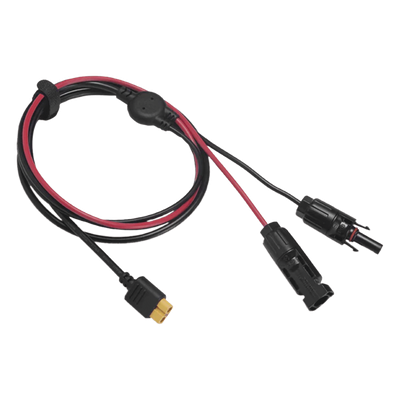 Cable Fotovoltaico / 2.5 m (8.2 ft) / 12 AWG / MC4 Macho-Hembra + XT60 / Negro