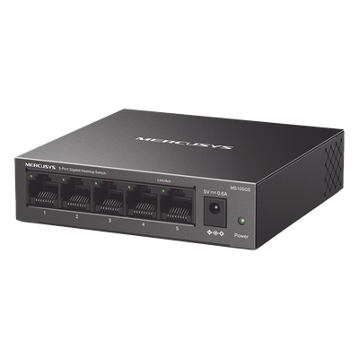 Switch No Administrable / 8 Puertos Gigabit / 16 Gbps / Carcasa Metálica / Sin Ventilador / Plug and Play