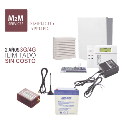 Kit de Alarma Híbrida / Panel 48 Zonas / Comunicador 4G LTE-M/5G / Sirena 15 W / 2 Años de Datos Incluidos