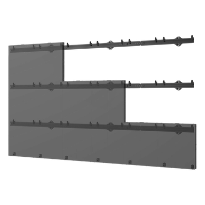 Sistema de Montaje para Videowall / Configuración 6x6 Paneles / Capacidad 409.1 kg (900 lb) / Microajuste 6 mm / Aluminio Anodizado / Hasta 162