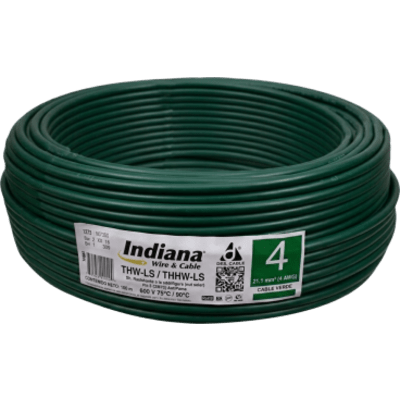 Cable Eléctrico THW-LS / Calibre 4 AWG / 19 Hilos / 33.6 mm² / 90°C / Bobina 100 m