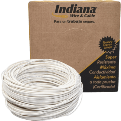 Cable SPT POT / 2 Conductores / Calibre 18 AWG / 100 m (328.08 ft) / 300 V / 60 °C / NOM-063-SCFI / Blanco